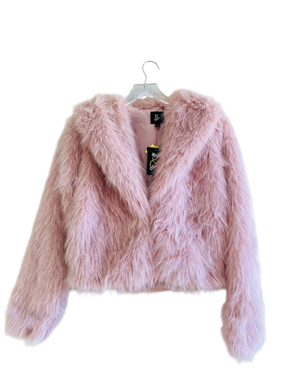 Art Class Blush Pink Shaggy Plush Faux Fur Jacket Size XXL